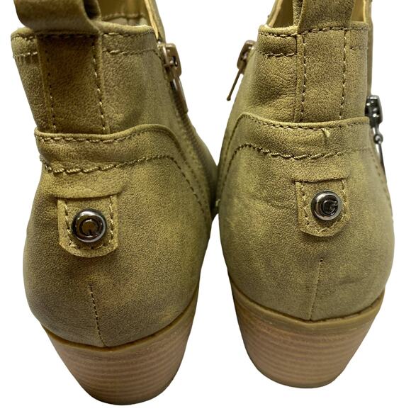 G by Guess Brown Zip up  Ankle Boots Size 9M LIght brown/khaki - Picture 4 of 6